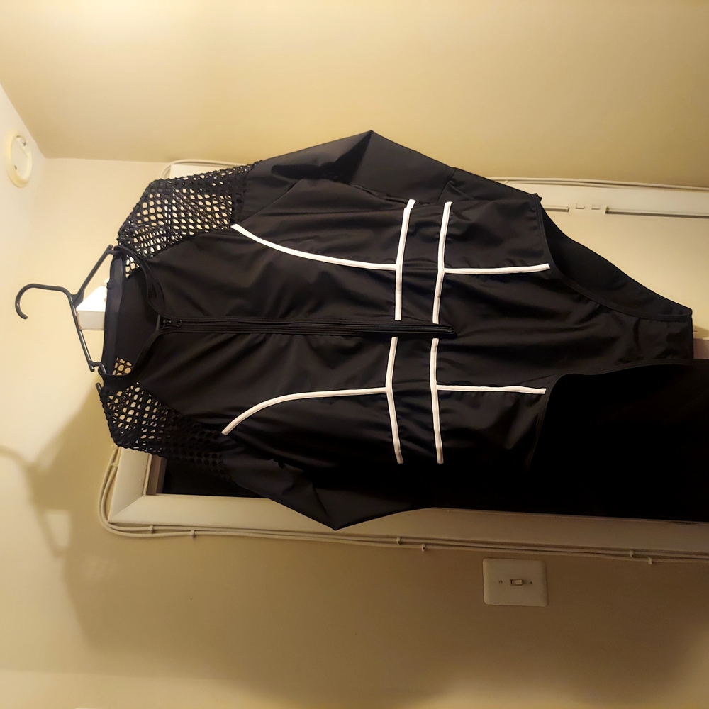 Black and White Mesh Swimsuit